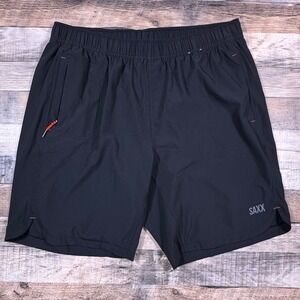 Saxx Gainmaker 2N1 Shorts 9 Inch Mens XL Black BallPark Pouch Athletic Gym Run